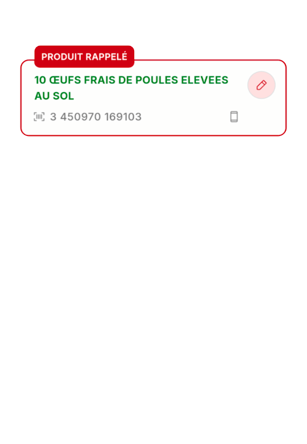 Alerte pour un produit déjà acheté