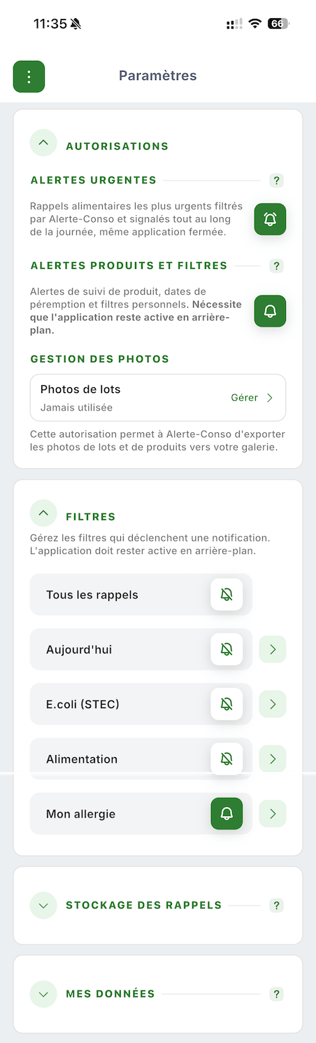 Illustration d'une notification silencieuse s'exécutant en arrière-plan